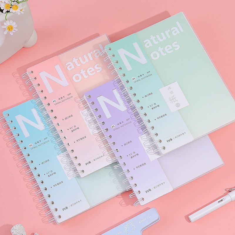 Inrik Natural A5/B5 Double Coil Notebook Pp Cover Student Notepad Loose-Leaf Notebook