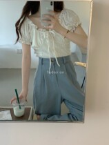 Today on] Pleated chest-wrap T-shirt