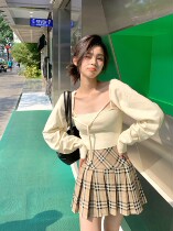 Today on] 2021 Fall new knitted harness vest outside wearing knit cardiovert sleeves Two sets of women