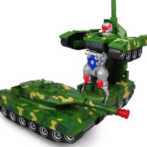 Trembling with the same kind of electric automatic stunt Transformers Tank Robot Dancing lights Childrens Toys