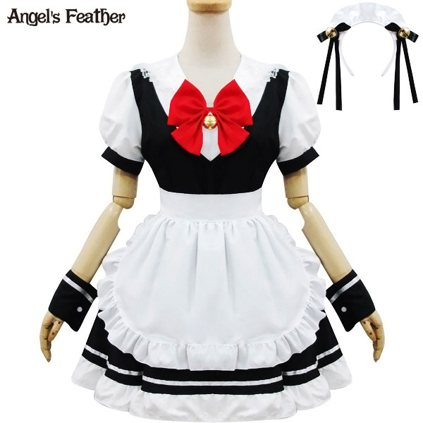 Angel S Feather 萌系鈴鐺cosplay蝴蝶結可愛女僕服飯廳侍女服