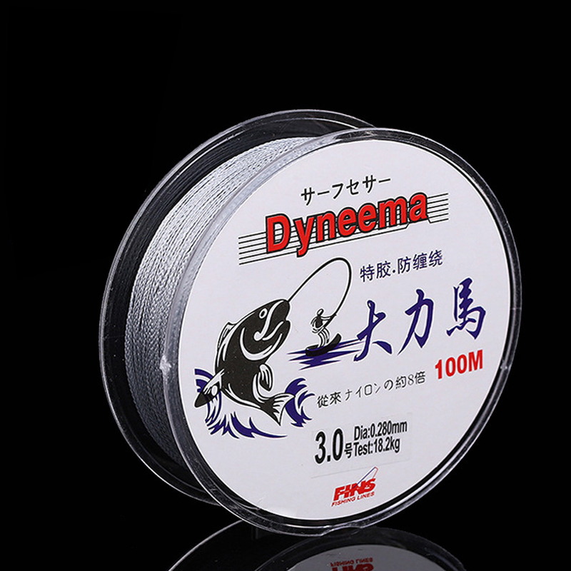 Fish Line vigorous Horse Line PE Line Anti-winding line Four-woven monochrome 100 m Anti-biting line Yachang Fishing Wire Fishing line