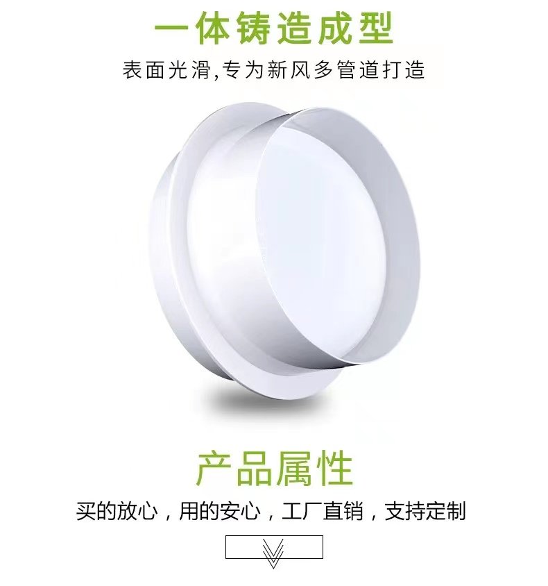 Check Valve for Public Exhaust Duct, Anti-Odor Valve, Outlet One-Way Check Valve, Range Hood Duct Abs Check Valve