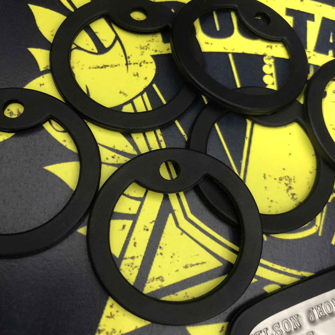 Hypoallergenic US military identity card silencer ring dog tag set rubber ring silicone ring soldier card metal plate nameplate rubber ring