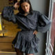 European and American style new temperament shirt design ruffle skirt two-piece set Shirt and skirt set