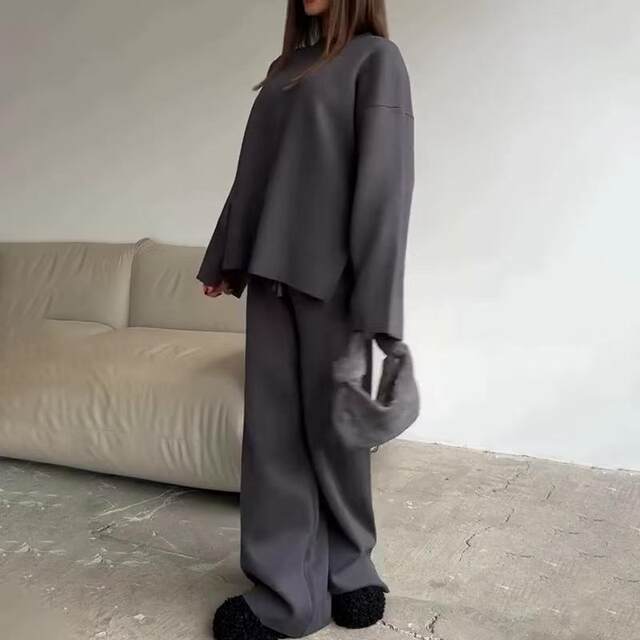 Knitted Loose Sweater and Pants Set