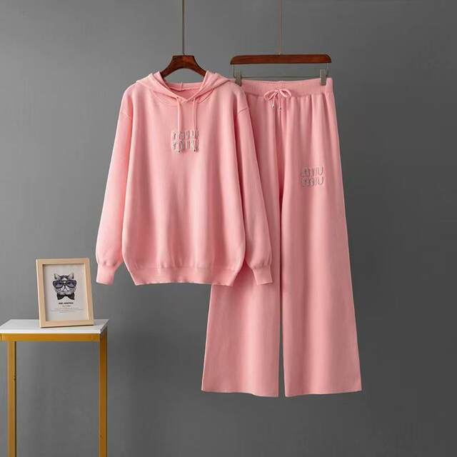 European and American New Style Rhinestone Letter Hooded Sweater and Pants Set