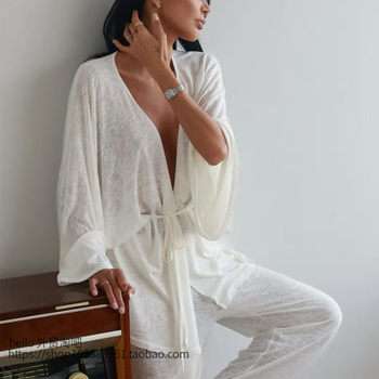 European and American New Style Loose Long-Sleeved Top and Pants Two-Piece Loungewear Set