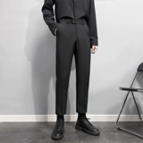 Летние шелковые тонкие штаны, мужской костюм для отдыха, свободный прямой крой