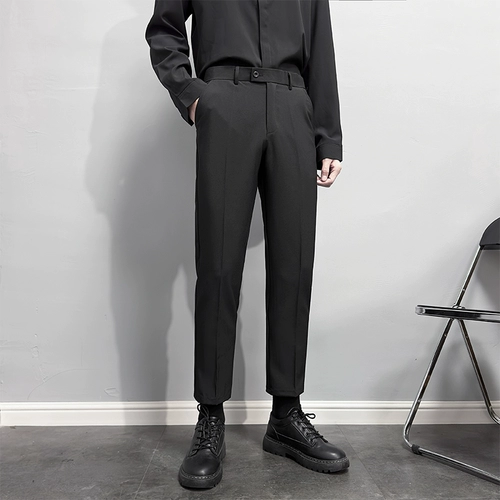 Летние шелковые тонкие штаны, мужской костюм для отдыха, свободный прямой крой