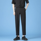 Летние тонкие шелковые штаны, свободный прямой крой, оверсайз