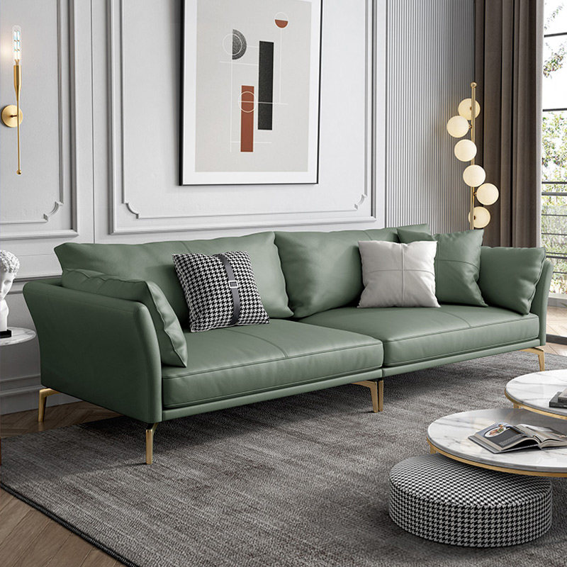 Office sofa simple and modern business meeting guests negotiation reception room Italian light luxury furniture three-person coffee table combination