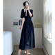 Summer strappy thin long skirt mid-length T-shirt skirt small fresh waist a-line temperament loose casual dress