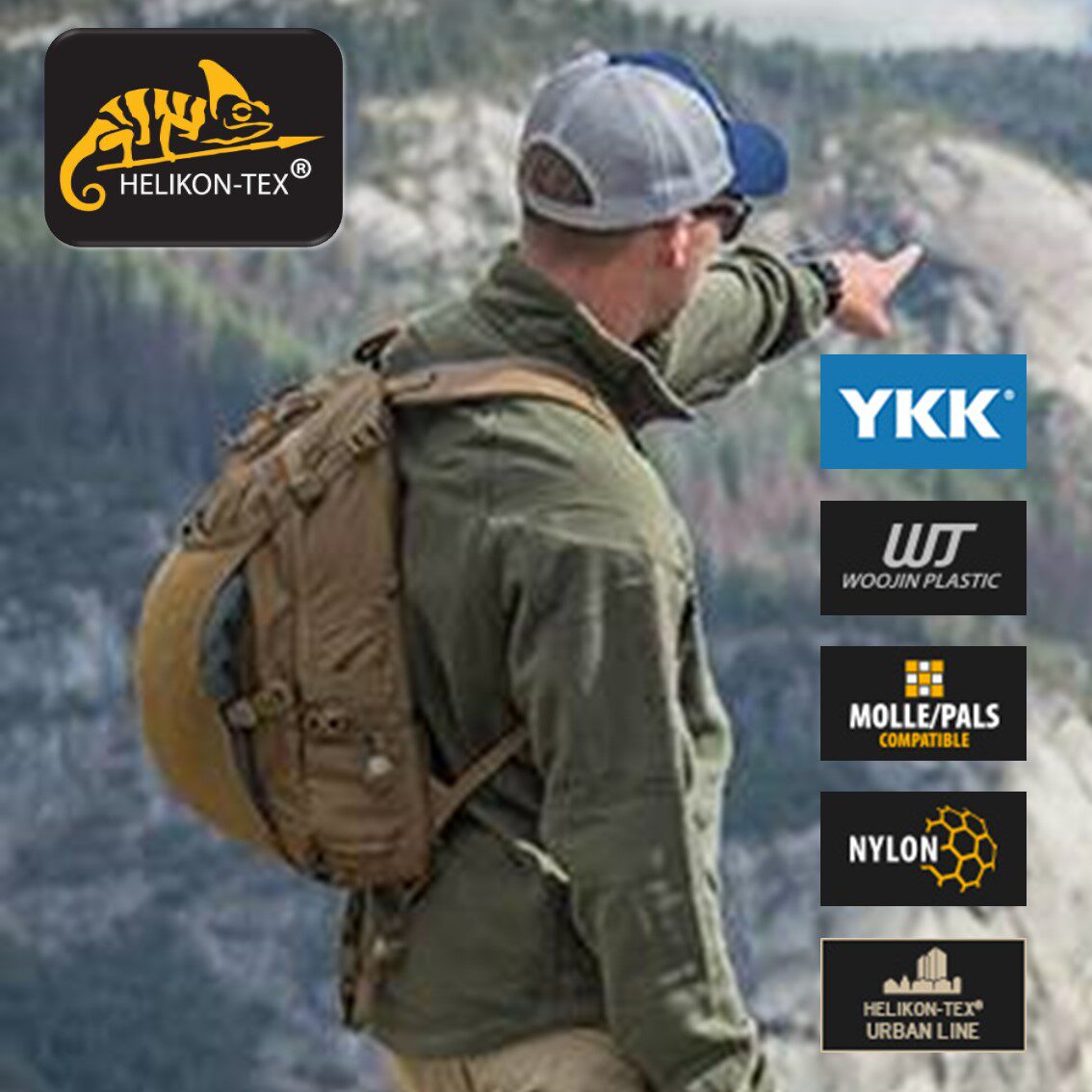 HELIKON Heliken Marmot Lightweight Backpack 10L Liter Outdoor Riding Tactical Commuter Helmet Extension