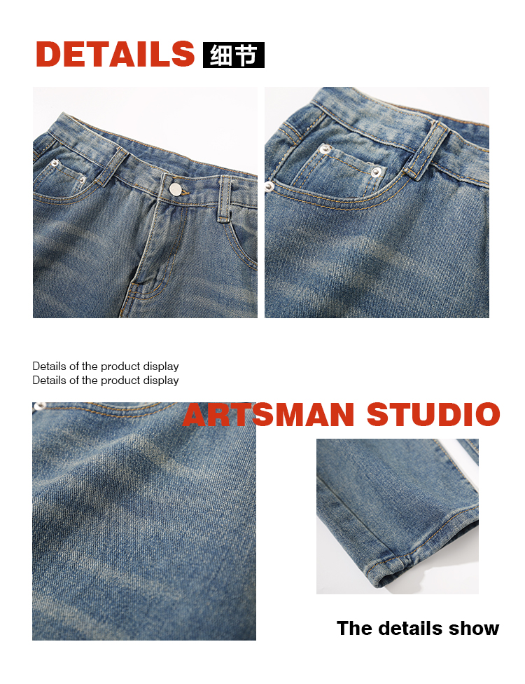 Aberdeen văn học nam retro thẳng quần jean nam mùa thu trang phục hoang dã xu hướng lỏng lẻo chín quần Quần nam Hàn Quốc quần nam đẹp