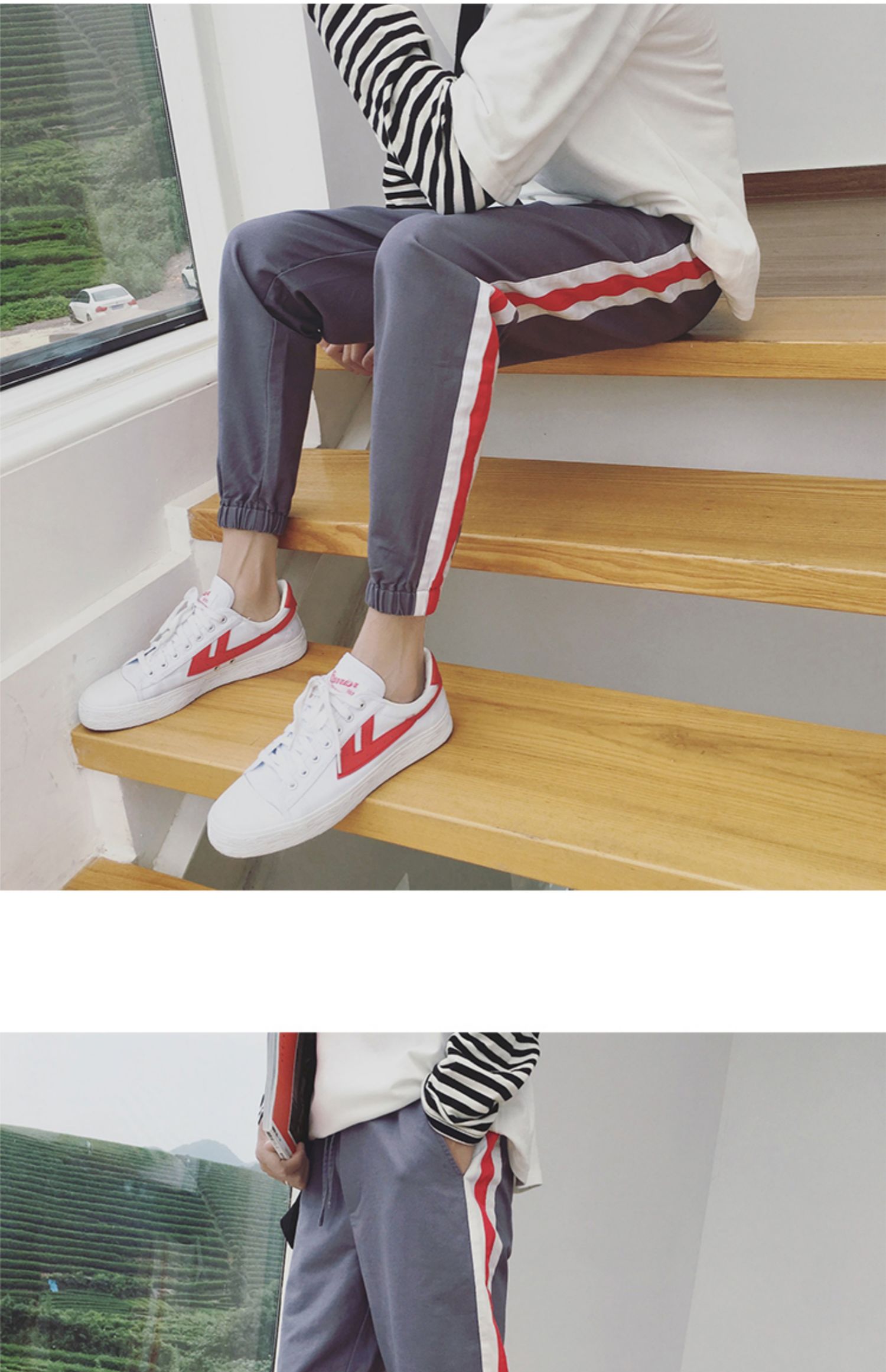 Phiên bản Hàn Quốc của mùa thu slim chic chic quần thể thao giản dị hoang dã chân quần nam xu hướng quần chín điểm Harlan quần harem đẹp