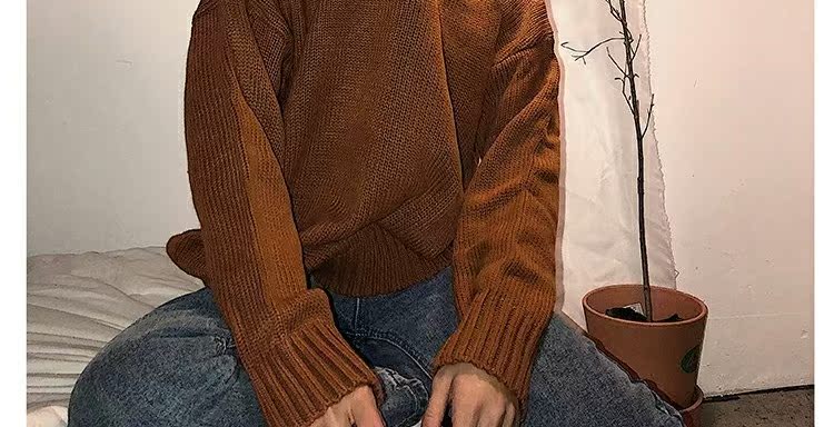 Aberdeen văn học nam xu hướng màu rắn nam áo len cao cổ mùa thu và mùa đông sinh viên Hàn Quốc áo len hoang dã retro bộ thể thao nam mùa đông