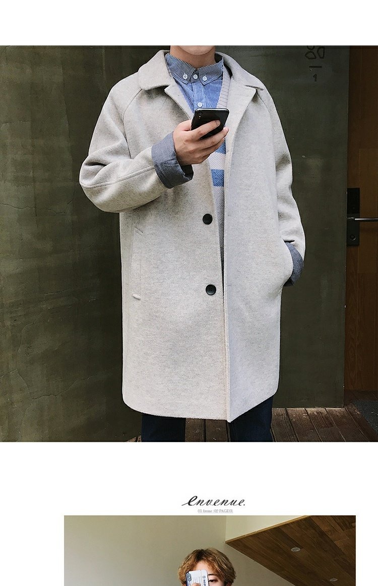 Hồng Kông Aberdeen người đàn ông văn học Hồng Kông phong cách Harajuku xu hướng áo len nam mùa đông ulzzang áo len dài shop áo khoác nam