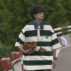 @澳门 ວັນນະຄະດີຜູ້ຊາຍຂອງຍີ່ປຸ່ນ CityBoy striped T-shirt boys's summer loose retro contrast color ເສື້ອໂປໂລ