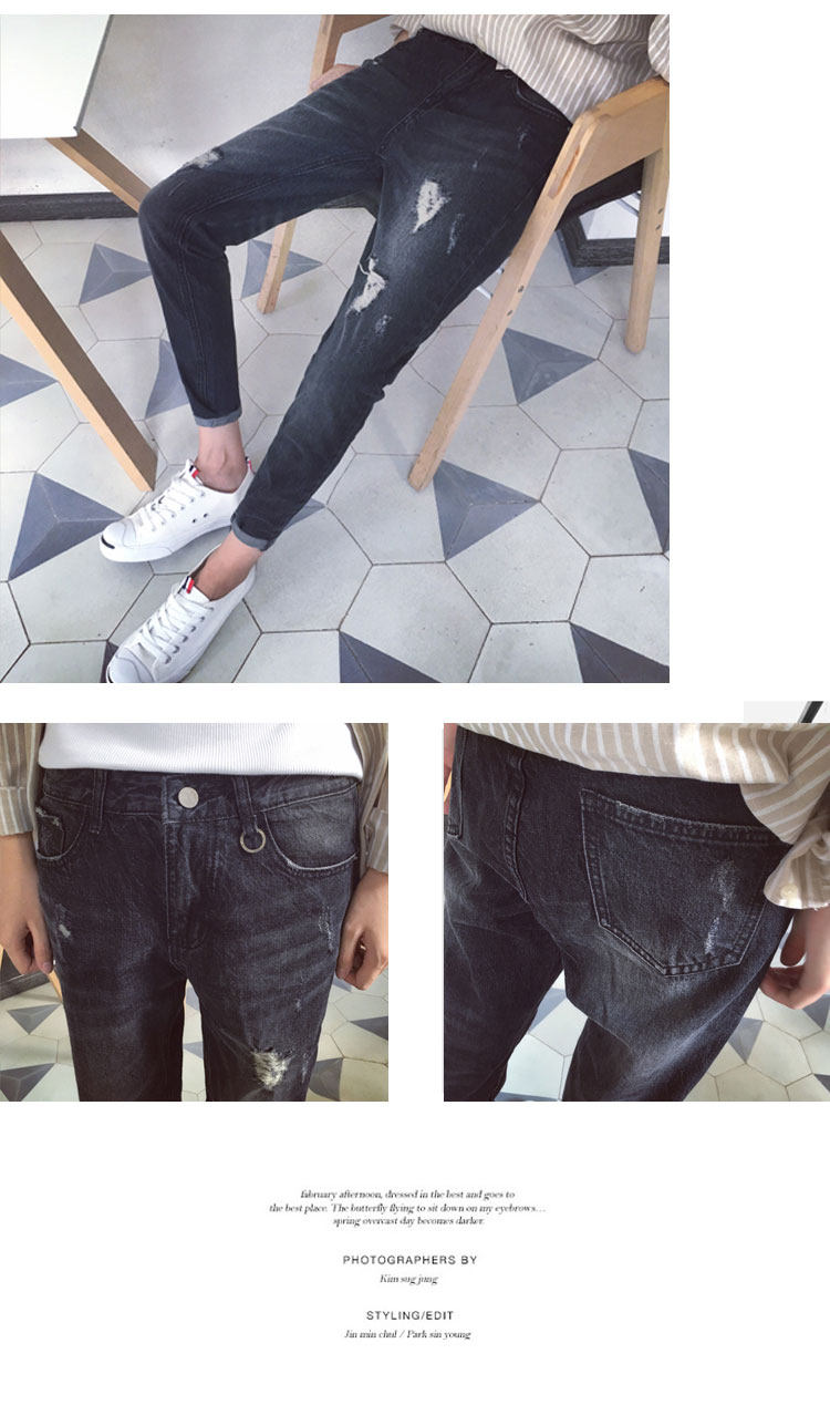 Jeans pour jeunesse droite en vrac en coton pour automne - Ref 1461862 Image 32