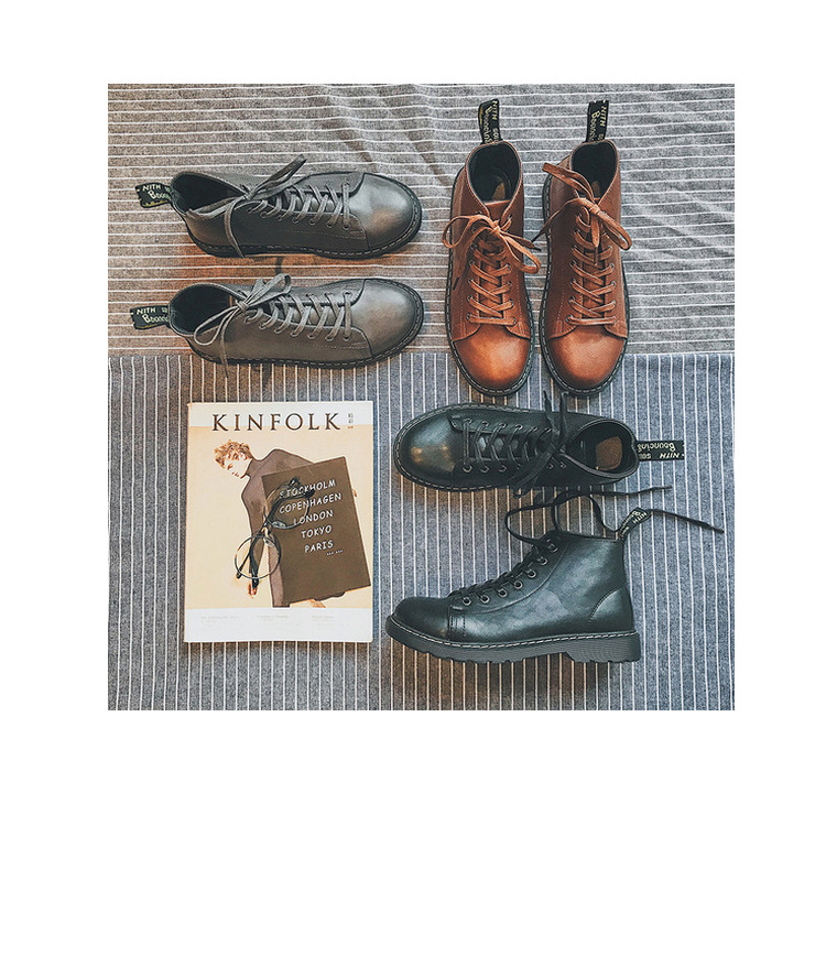 Aberdeen văn học nam mùa hè dụng cụ nam ngoài trời retro sa mạc đen boots da boots giúp đỡ cao Martin khởi động