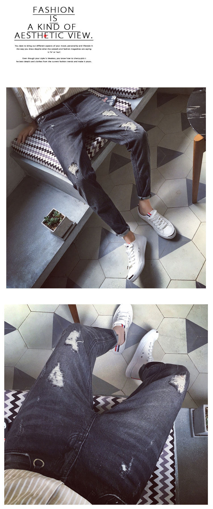 Jeans pour jeunesse droite en vrac en coton pour automne - Ref 1461862 Image 27