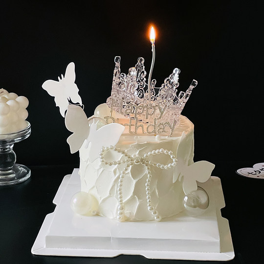 Internet-Famous Crystal Crown Cake Decoration Ornaments Goddess Fairy Princess Valentine's Day Dress-Up Party Dessert Table Accessories