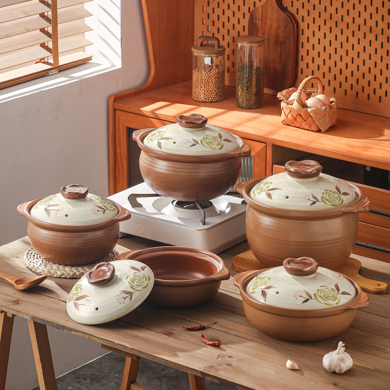 Ceramic Clay Pot Stew Pot for Home Use, High-Temperature Resistant, Suitable for Soup, Clay Pot Rice, Stone Pot, Special for Gas Stoves