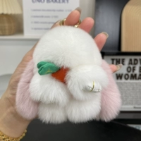 Белый + розовый морковный кролик