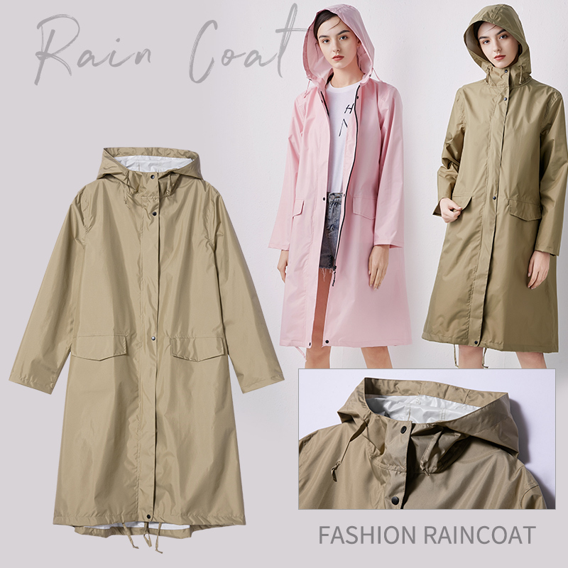 Stelu Japanese-Style Fashionable High-Quality Raincoat Trench Coat-Style Heavy Rain Protection Solid Color Printed Outdoor Travel Adult Rain Poncho Stelu Japanese-Style Fashionable High-Quality Raincoat Trench Coat-Style Heavy Rain Protection Solid Color Printed Outdoor Travel Adult Rain Poncho