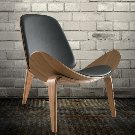 Triangle Shells Curry Wood Chair Designer Smiles Aircraft Chair Solid Wood Bent Board Bent Wood Living Room Home Innate Sofa Chair