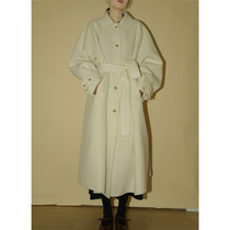 2021 New Japanese woolen coat womens autumn and winter woolen coat medium long little Hepburn wind thickened