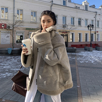 Suede motorcycle clothing 2020 autumn and winter new tooling lambskin short coat women bf thickened tide wild lambskin