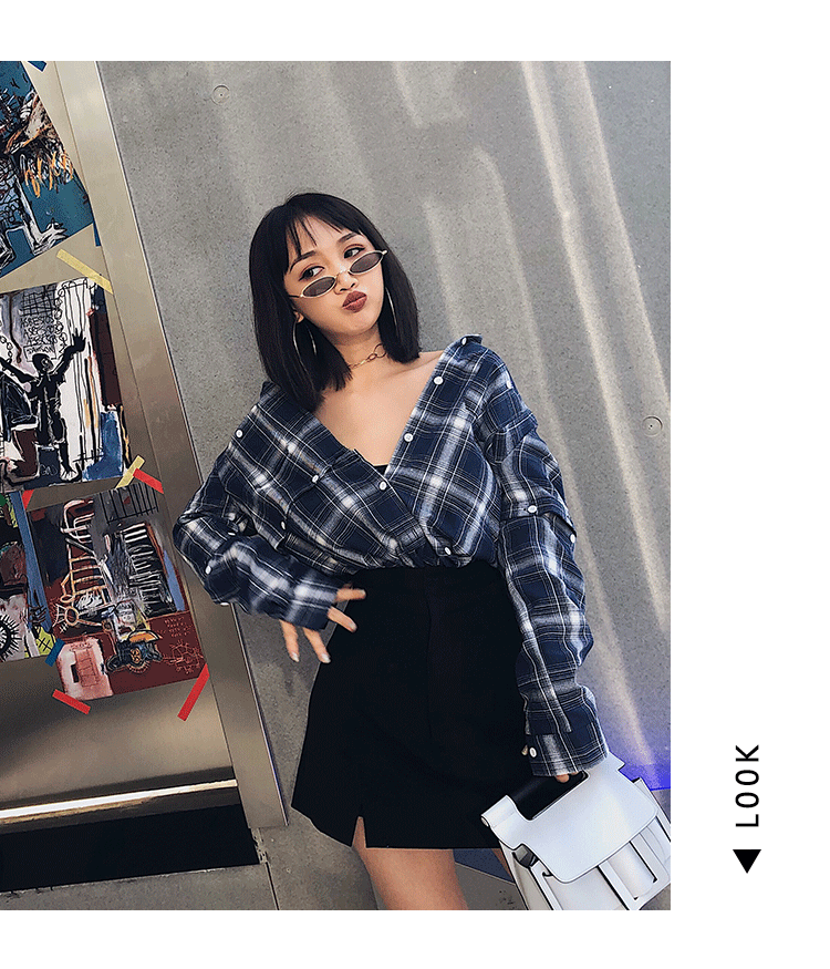 Áo sơ mi kẻ sọc nhỏ tươi nhỏ của xã hội nữ áo sơ mi nữ công sở