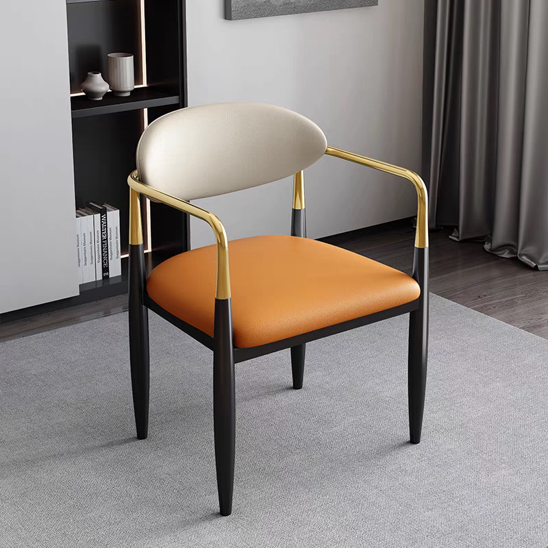 Modern Minimalist Dining Chair with Backrest and Armrests for Home Use, High-End Dining Chair for Luxury Dining, Trendy Internet-Famous Restaurant Chair