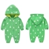 Babyiesies mùa thu ấm áp cotton mỏng cộng với bông romper ra nam triều và phụ nữ bé cotton trùm đầu mùa thu quần áo quần áo trẻ em 10 tuổi Áo liền quần