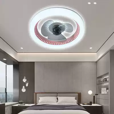 Net red ceiling ceiling fan lamp modern simple invisible household ceiling fan light macaron children's room light with electric fan