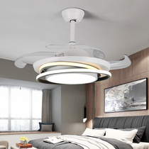 Ceiling fan lamp Nordic modern simple invisible light luxury creative side luminous ceiling living room dining room bedroom fan chandelier