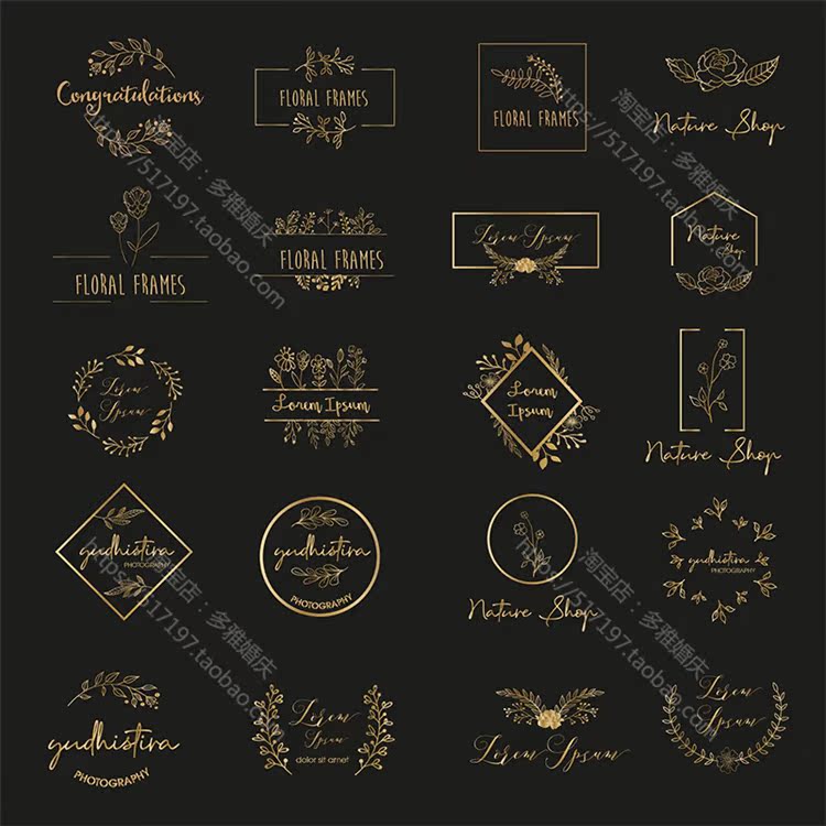 Little red book with wedding Line LOGO design material HD PSD AI vector line golden design material