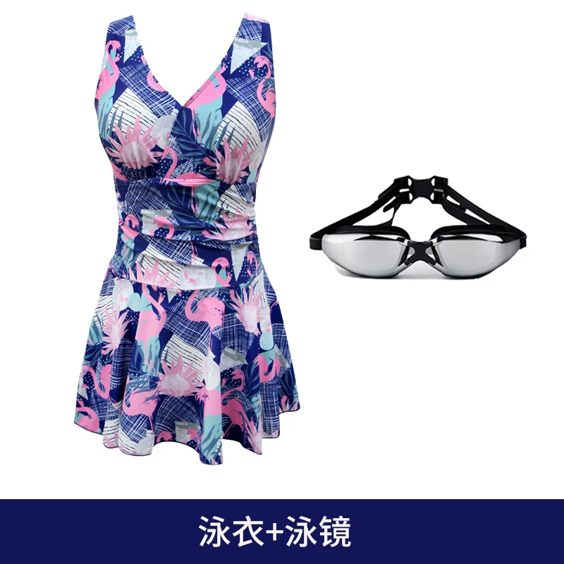 Swimwear, skirt, floral print, plus size