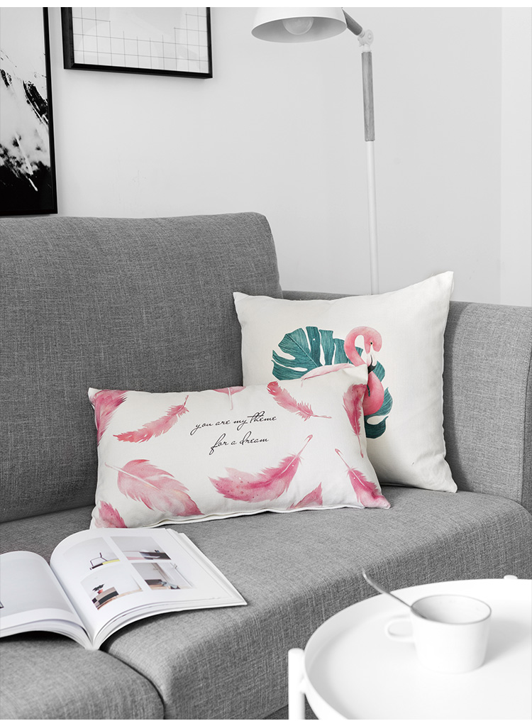 Hồng hạc ins Bắc Âu vỏ gối xe giường tựa đầu ghế sofa văn phòng đệm phòng khách tựa lưng - Trở lại đệm / Bolsters tựa lưng cao su non