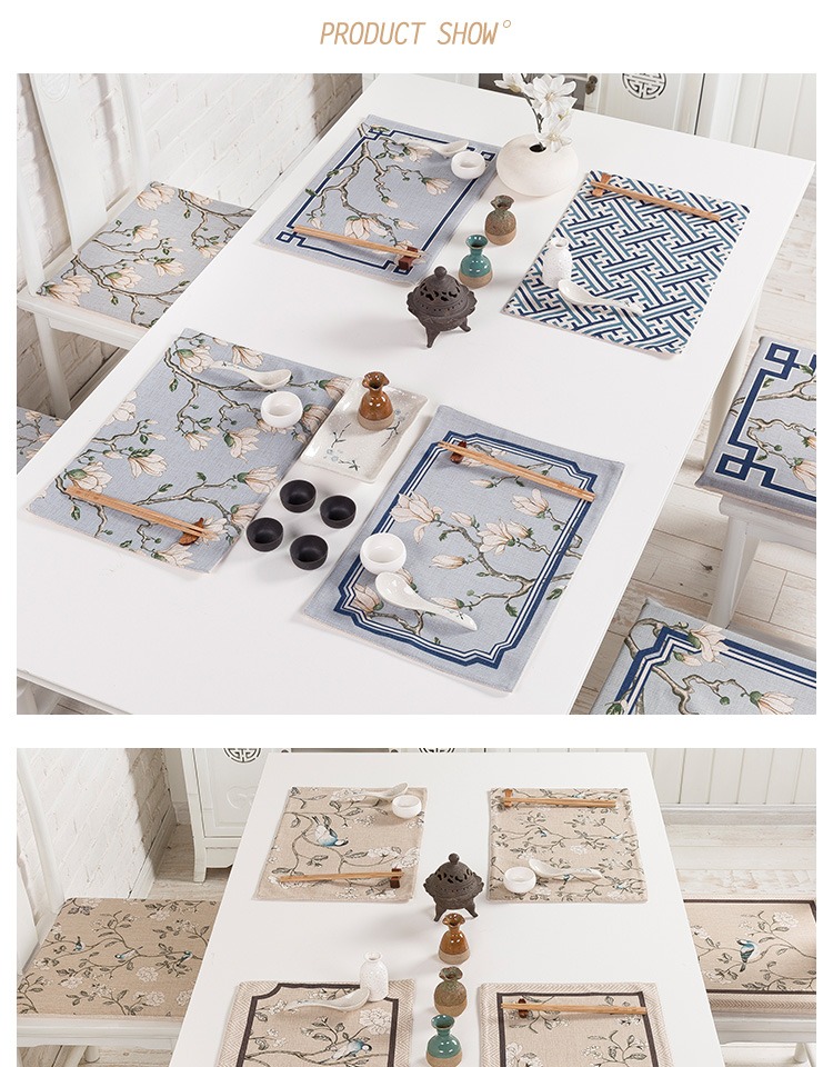 Trung Quốc hiện đại mô hình hình học ins gió tây placemat cách nhiệt pad bữa ăn coaster vải bảng pad pad pad - Khăn trải bàn miếng trải bàn ăn