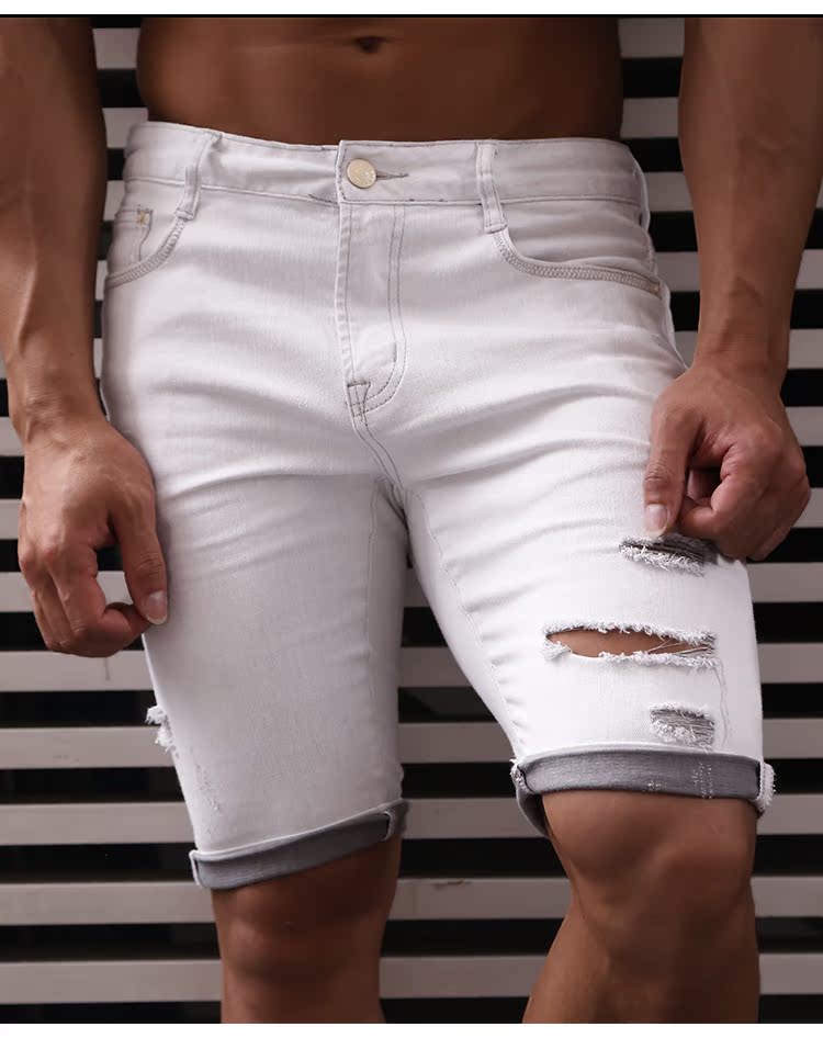 BVSN tập thể dục squat jeans thể thao xu hướng quần bó sát quần skinny bó sát quần short nam mùa hè - Quần thể thao quần adidas