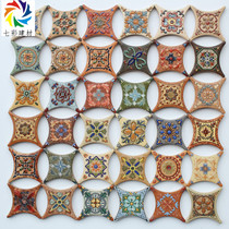 Rounded antique brick corner flower 500 flower tile 73 parquet American retro 65 tile floor tile 66 small tile