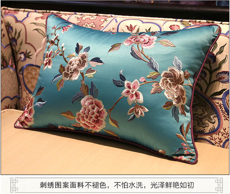 Mới Trung Quốc Thêu Hoa Gối Da Châu Âu Sofa Đệm Giường Mềm Case Trở lại Xe Gối Gối Lõi Lớn - Trở lại đệm / Bolsters gối ôm ghế sofa