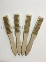 Wooden handle copper wire brush cleaning brush defouling brush copper wire square brush industrial brush special sale