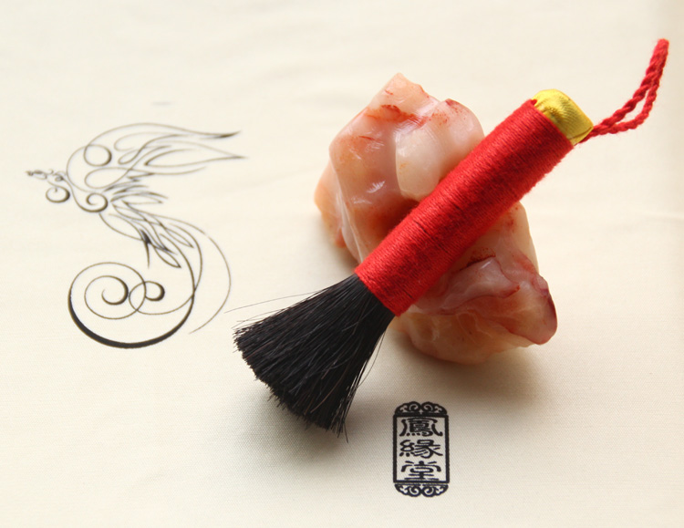 Fengtang Hall 100% pure natural handmade refined single head horsetail mane brush Wen playing jade shoushan stone cleaning must-have