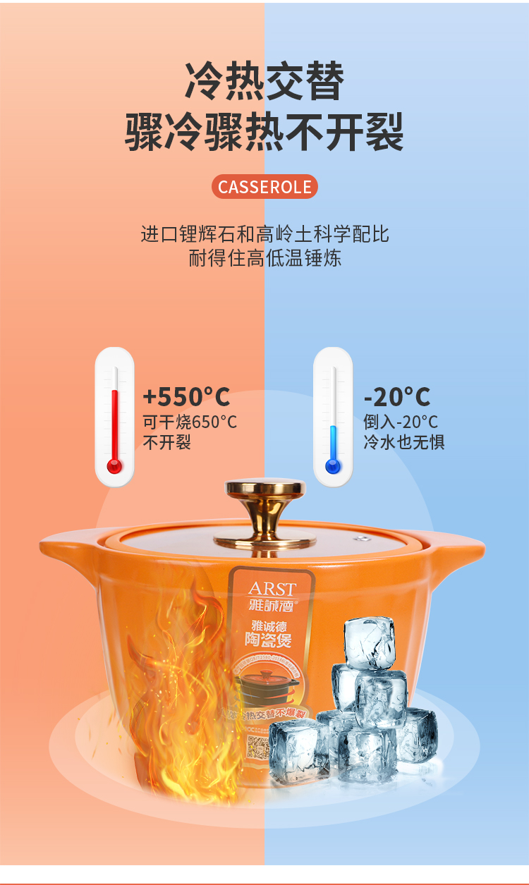 雅诚德 家用陶瓷砂锅深绿色3L和3.8L 图4
