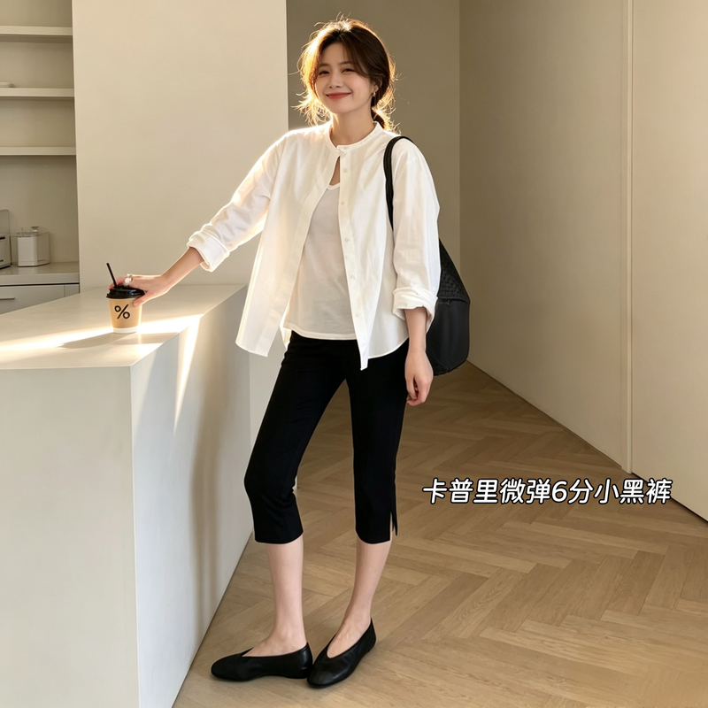Capri Pants, Stretchy and Versatile, Mid-Length Pants, Summer Versatile Design, Side Slit, Six-Point Pants, Tight-Fitting, Slimming, Casual Pants Capri Pants, Stretchy and Versatile, Mid-Length Pants, Summer Versatile Design, Side Slit, Six-Point Pants, Tight-Fitting, Slimming, Casual Pants