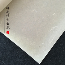 Zhou Hongchang Handmade Imitation Ancient Clouds Dragon Leather paper Four feet and half raw 89 Cooked Long Fiber Calligraphy painting Xuan paper